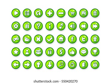 Green Game Button Templates.
Pack of game button templates design.