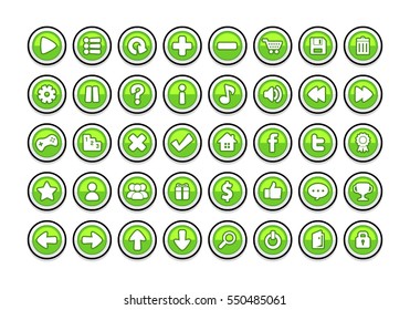 Green Game Button Templates.
Pack of game button templates design.