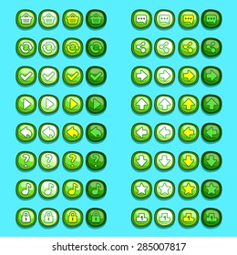 green game icons buttons icons, interface, ui