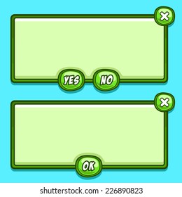 Green game panels icons buttons