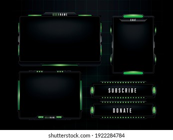 Plantilla de diseño de conjunto de paneles de juegos verdes