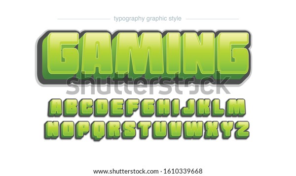 Download Green Gamming Rounded Bold 3d Glossy Stock Vector Royalty Free 1610339668