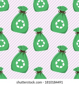 green garbage bag seamless pattern vector illustration 
