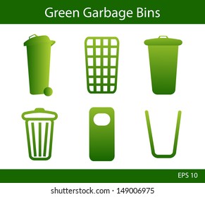 Green garbage bins
