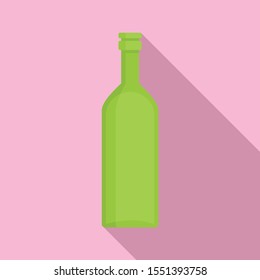 Green garbage bottle icon. Flat illustration of green garbage bottle vector icon for web design