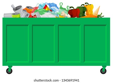 A green garbage collecting illustration