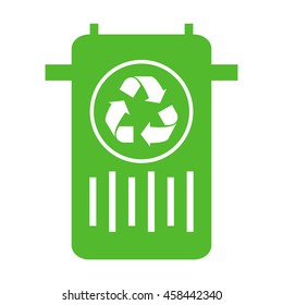 Green Garbage Icon Vector