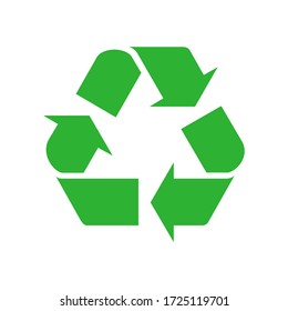 Green garbage recycling sorting symbol flat icon vector isolated.