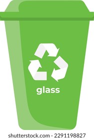 green garbage sorting container illustration vector