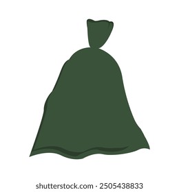 Ilustración vectorial de icono de bolsa de basura verde