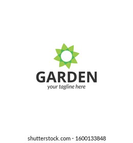 Green Garden Design Logo Template. Eco Nature Leaf Logo Template