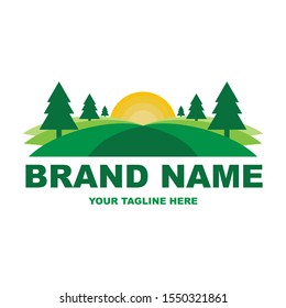 green garden design logo - vector