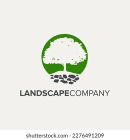 Ilustración vectorial del logotipo del entorno verde del jardín. Diseño de logotipo de iconos de agricultura