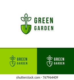 Green garden environment logo template vector illustration. Agriculture icon logotype design