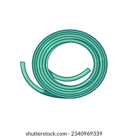 green garden hose cartoon. ing tool, irrigation sprinkler, summer pipe green garden hose sign. isolated symbol vector illustration