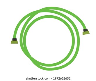 Green garden hose. vector illustration