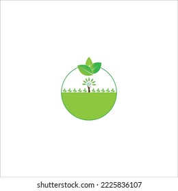 DISEÑO DE SÍMBOLO DE ILUSTRACIÓN DE ICONO DE JARDÍN VERDE