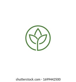 Grüner Garten, grüne Blätterökologie Logo Vektorillustration Design