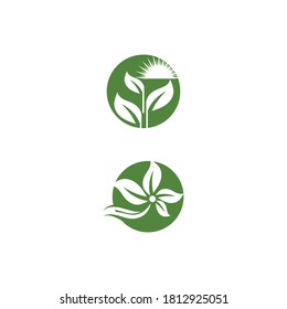 Sello verde de jardín verde Logotipo Plantilla símbolo vectorial naturaleza