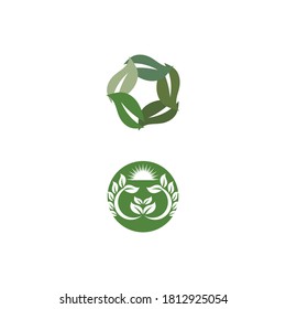 Green garden green leaf Logo Template vector symbol nature