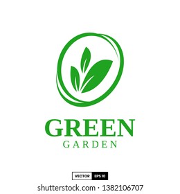 Green garden logo, design inspiration vector template for any purpose logo