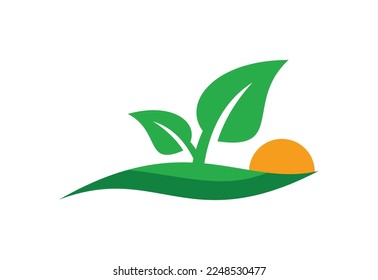 Diseño de logotipo de jardín verde, plantilla de diseño de vectores
