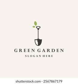 green garden logo icon vector illustration design