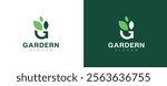 Green garden logo, Letter G Green plant logo, letter g garden, gardening, agriculture vector logo design