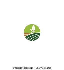 green garden logo template vector illustration design