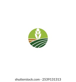 green garden logo template vector illustration design