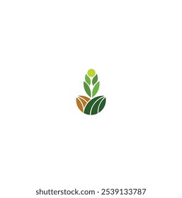 green garden logo template vector illustration design