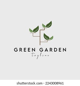 green garden logo vector illustration design