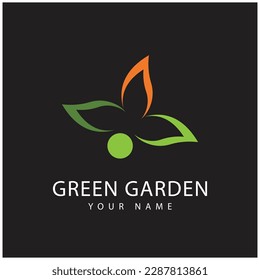 green garden logo vector and symbol