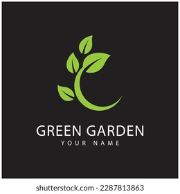 green garden logo vector and symbol