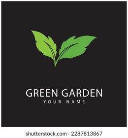 green garden logo vector and symbol