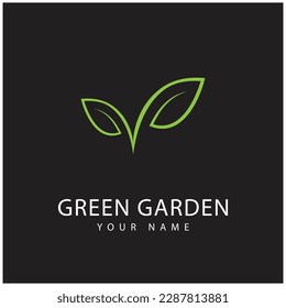 green garden logo vector and symbol