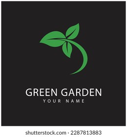 símbolo y vector del logotipo del jardín verde