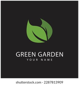 green garden logo vector and symbol