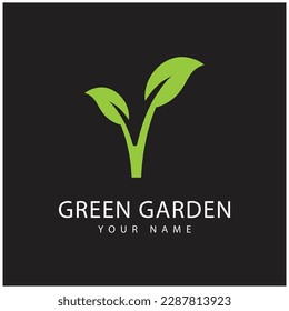 green garden logo vector and symbol