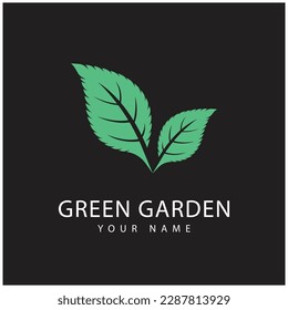 green garden logo vector and symbol