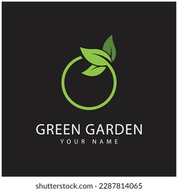 green garden logo vector and symbol
