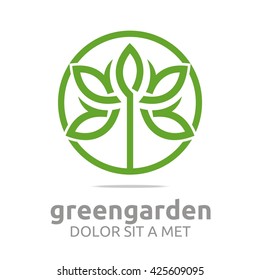 Green Garden Natural Ecology Abstract Design Concept, Logo, Logotype element for template Farming Industry