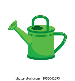 Green garden watering can icon vector. Watering can icon isolated on a white background. Garden tool green icon vector