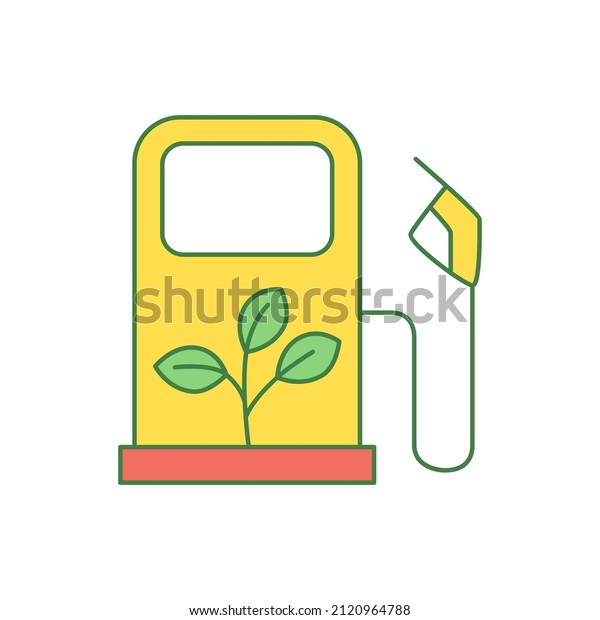 Green gas, Green energy icon  in color icon, isolated on\
white background 