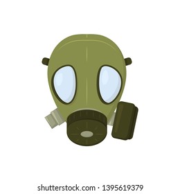 green gas mask on white background, vector illustration