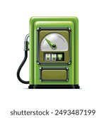 Green Gas Pump, 3d vector. Suitable for green , clean energy and environment. 3d Vector Green Gas Pump, Green Energy, Clean Energy, Environmental Alternative Energy Concept. Eps 10 Vector.
