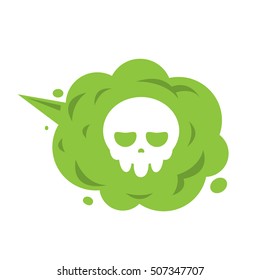 The Green Gas with Skull icon. The deadly gas. isolated Vector illustration.