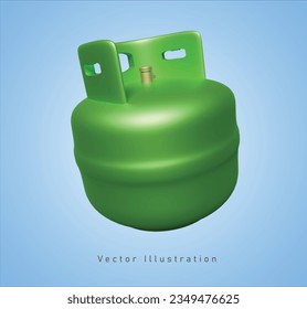 green gas tube in 3d vector illustration