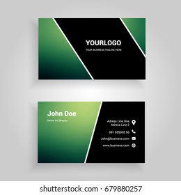 Green Gaussian blur minimal Vector Modern Creative and Clean Business Card Template