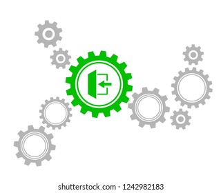 green gear icon - evacuation